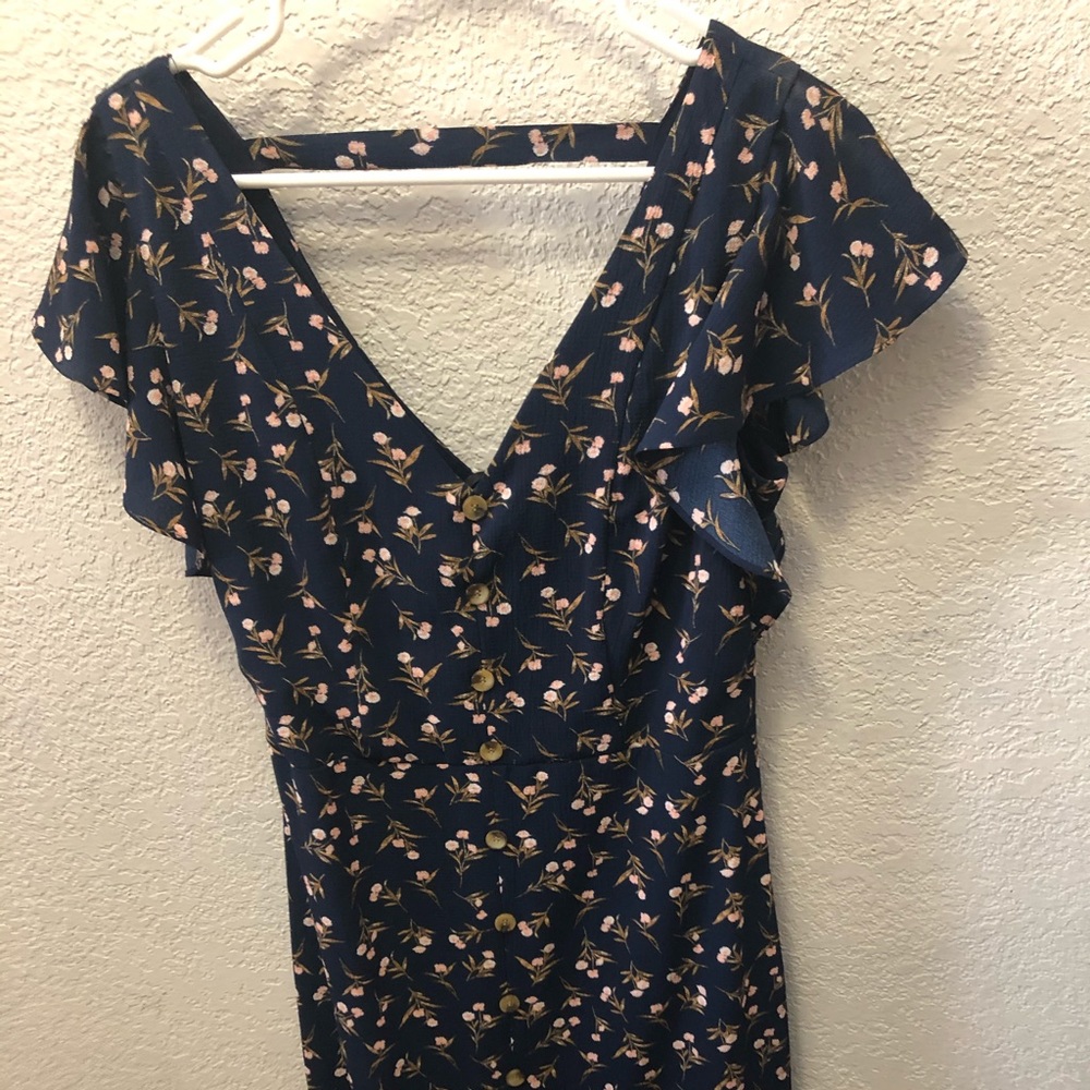 IZ Byer Blue Floral Maxi with front slit